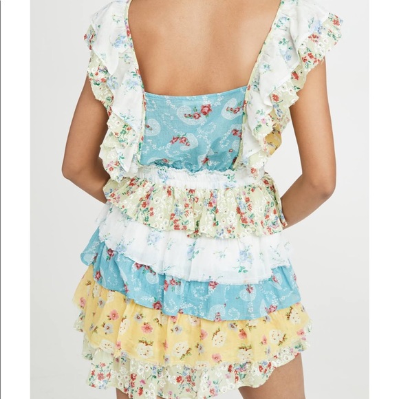 LoveShackFancy Phyllis Tiered Mini Dress M - Picture 2 of 12